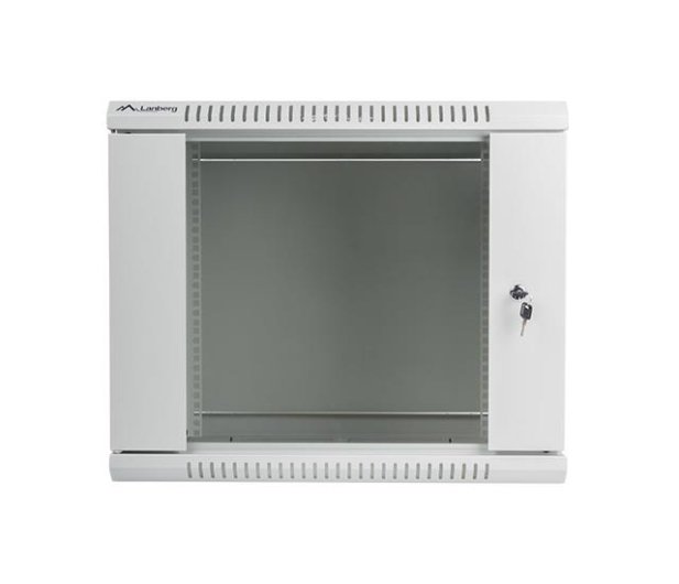LANBERG Szafa instalacyjna wisząca 19'' 9U 600X450mm szara (drzwi szklane) WF01-6409-10S - 455390 - zdjęcie 2